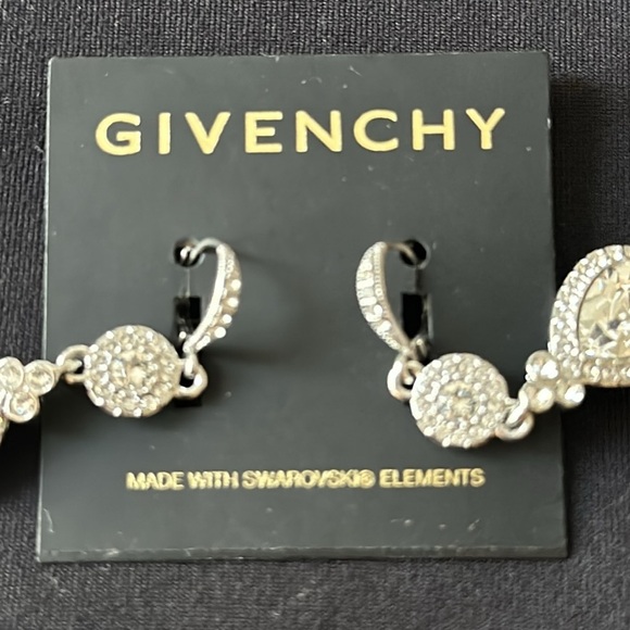 Givenchy Glamorous Pave 3 tier drop crystal pierced earrings NWT Swarovski - Picture 7 of 12